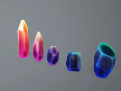 Crystal Set Low-poly 3D model