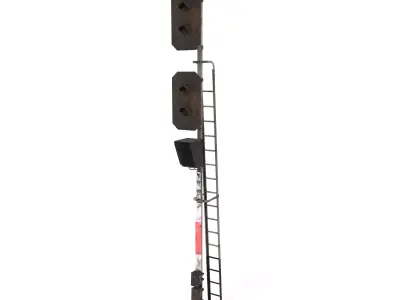Train Traffic Light Weathered 2 3D model