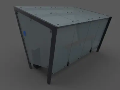 Smoking shelter Low-poly 3D model