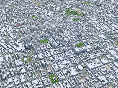 Curitiba Downtown Brazil Low-poly 3D model