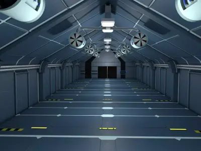 scifi warehouse 3D model