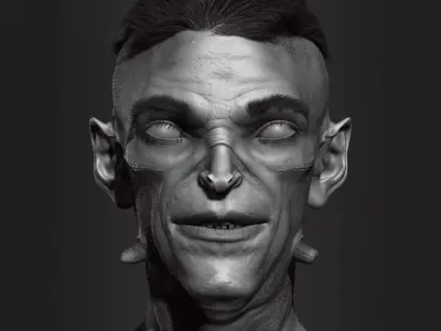 Creature bust HighPoly 3D model