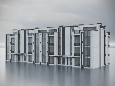 Modern Residential Building 020 3D model