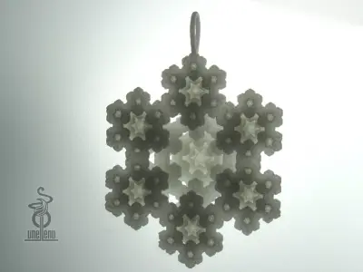 Snowflake fractal pendant 3D print model