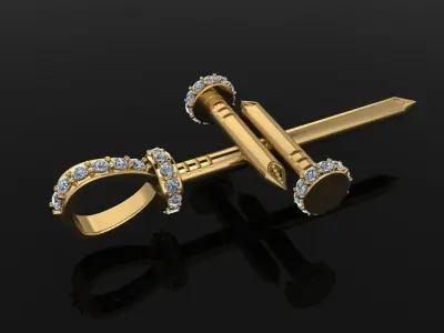Large Size Diamond Nail Cross Pendant 3D print model