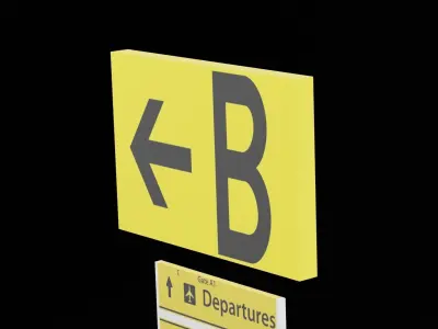 Airport Sign Low-poly 3D model