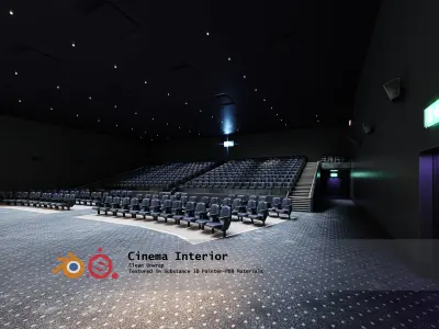 Movie Theater Interior Low-poly 3D model