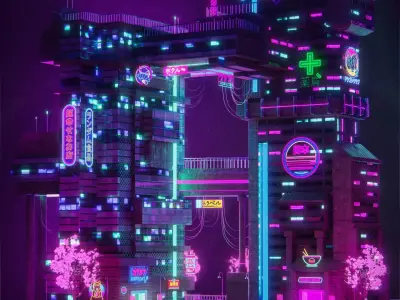 ABC Lettered Buildings - 36 Days of Type 3D model