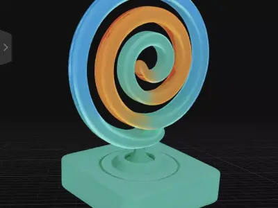 Abstract Neon Spiral Sculpture 3D model