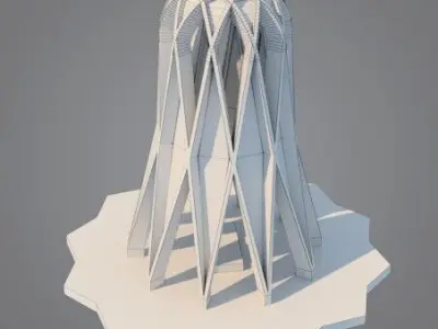 Omar Khayyam Monument 3D Model 3D model