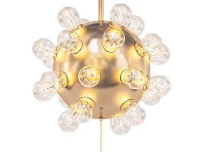 Sputnik gold sphere pendant light 3D model