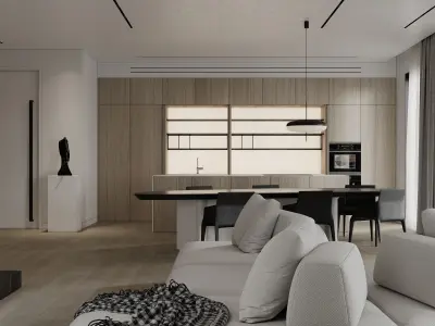 Modern Contemporary Interior Scene Full 3D Model Free 3D model