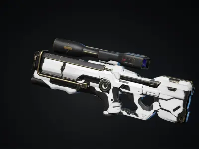 Rifle Sci Fi Low-poly 3D model