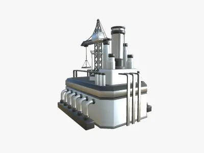 SciFi Factory A08 Metallic - Sci Fi Exterior Design Low-poly 3D model