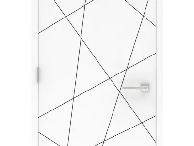 Door-016 door with lines 3D model