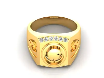 Solitaire Engagement Wedding Diamond Ring 3D print model 2