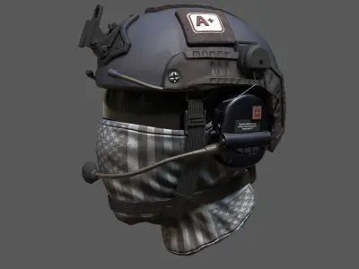 Helmet scifi military combat soldier ver 2 Low-poly 3D model