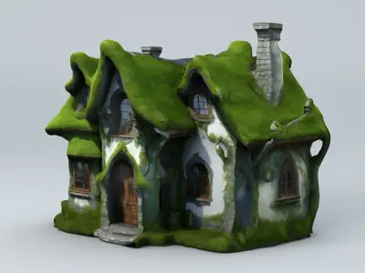 Fantasy Forest House 5 Low-poly 3D model