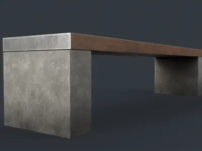 Modern Outdoor Bench 42 PBR Game Ready Low-poly 3D model
