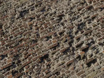 Crumbling Medieval Brick Wall PBR Texture Texture