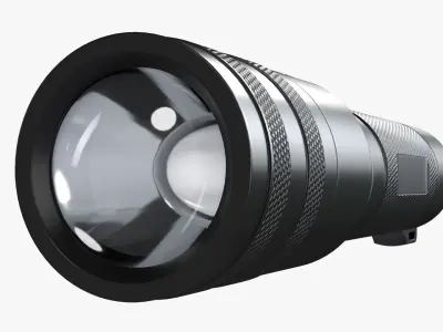 LED flashlight rechargeable 01 3D model