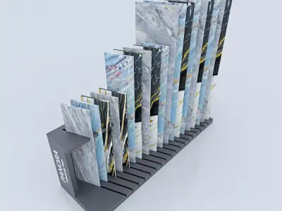 Tiles Display Floor Gondola 3D model