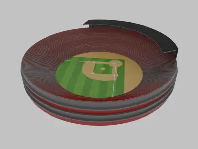 baseball stadium Low-poly 3D model
