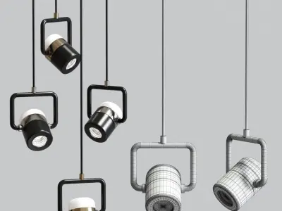 Ling linear pendant Collection 3D model