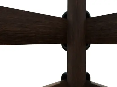 Wooden Fence LD3D0001 Low-poly 3D model