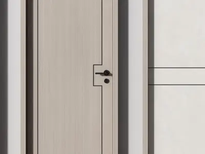 single bedroom Modern door 3D model