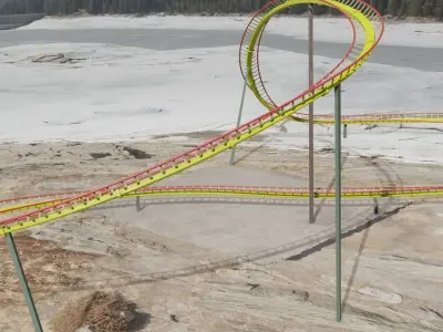 Rollercoaster 3D model Low-poly 3D model