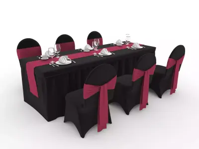 Collection Banquet Table and Chair 47 3D Model Pack