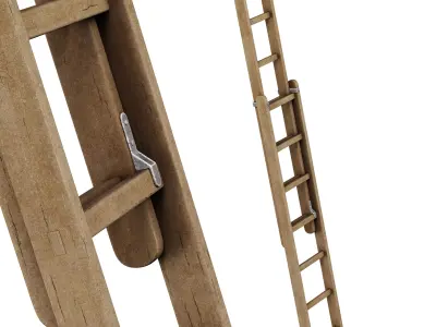 old wooden ladder 3D model