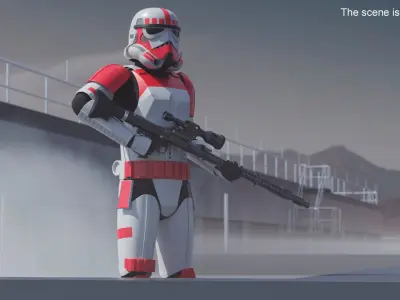  Star Wars Shock Trooper Equipped with Blaster Rifle 