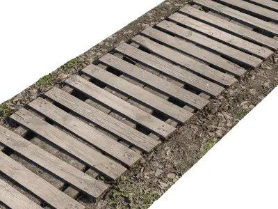 Realistic Wooden Path 3D model