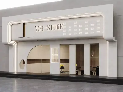 Modern Retail Storefront 3D model