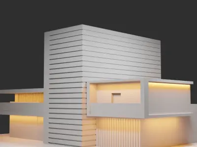 Exterior design Low-poly 3D model