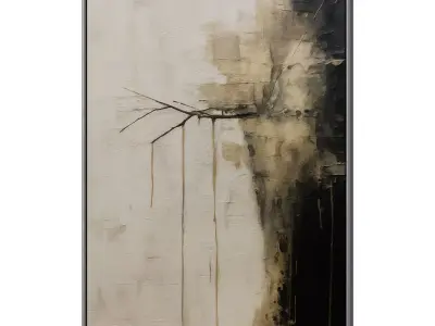 Set of 3 Abstract Paintings in Frames 3D model 54