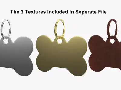 Dog Collar Tag 01 3D model