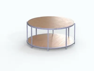 Table Wood Round Free 3D model