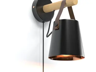 Leather wall lamp 3D model