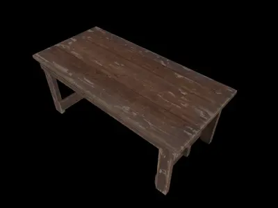 Wooden Table Free low-poly 3D model buy
