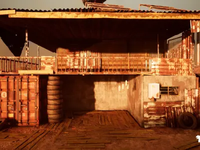 Post Apocalyptic Desert Environment Low-poly 3D model