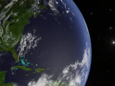 Realistic Earth optimized for real-time-rendering 3D model