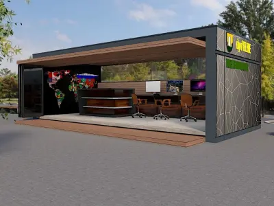 turist office modular unit Free low-poly 3D model