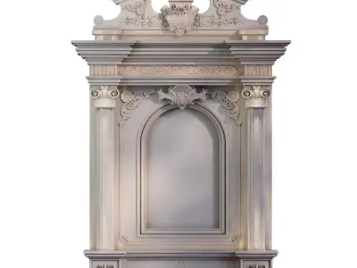 Baroque Wall Niche set 926 Low-poly 3D model