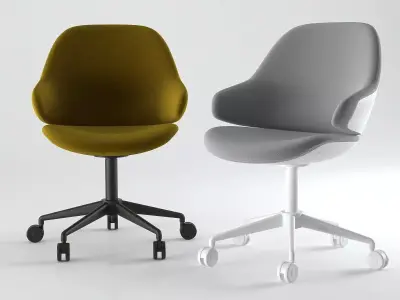 C W office chair on wheels 3D model