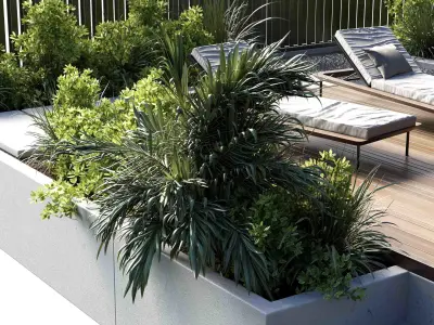 Landscape Furniture Backyard with Pool 29  3D model
