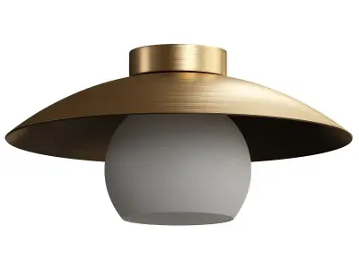  Brass Cap Gold Semi Flush Mount Ceiling Light 3D model