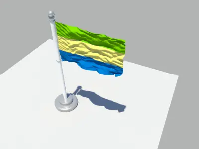 Gabon flag 3D model